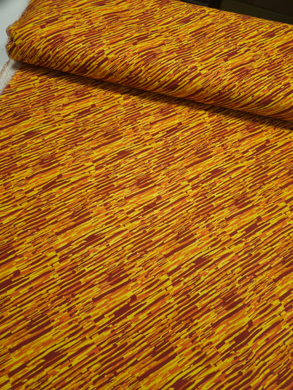 Orange/Red Static Diagonal Lines 100% Cotton