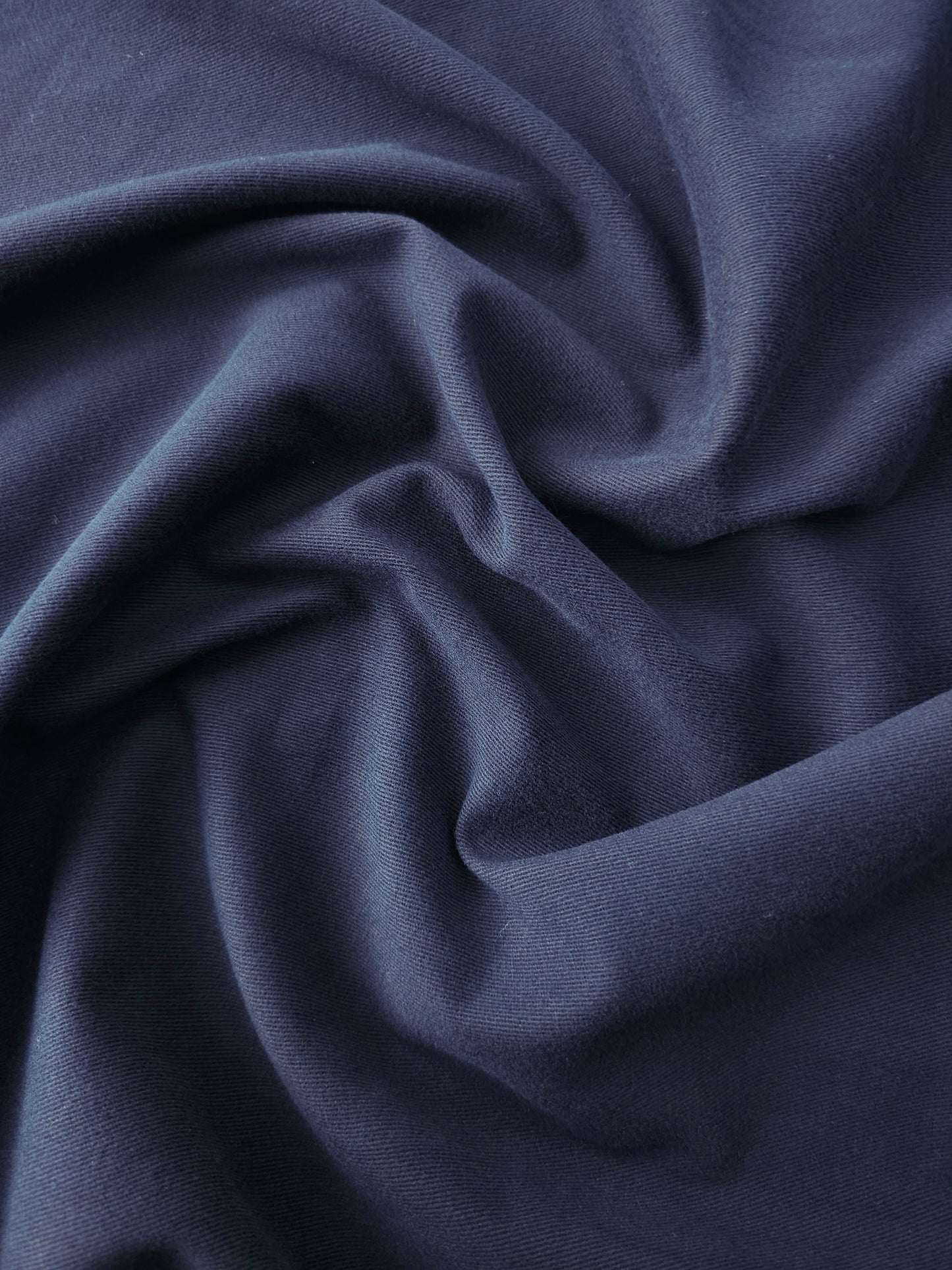 Navy Brushed Cotton Twill