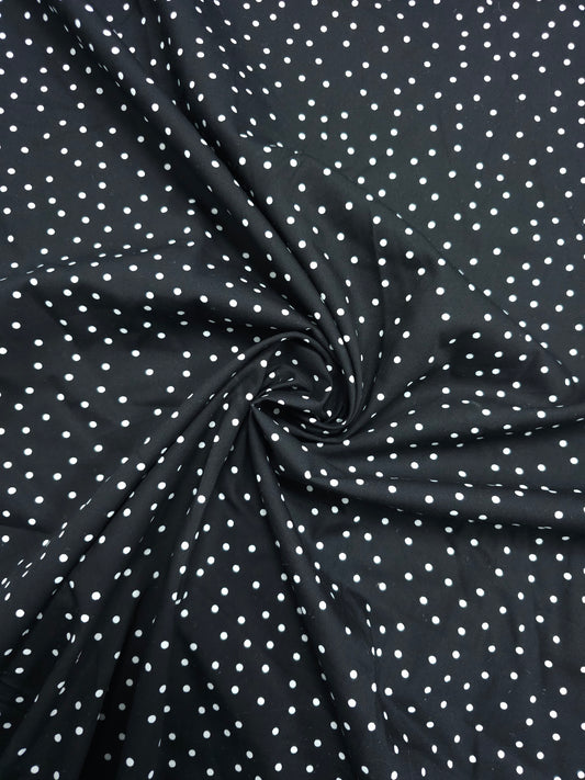 Black Mini Polka Lightweight Cotton