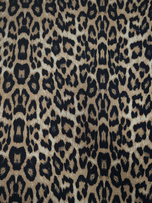 Tan Leopard Poly Jersey