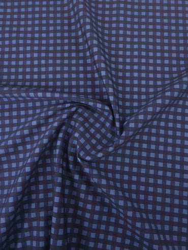 Navy Check Brushed Cotton Twill *DEFECT*