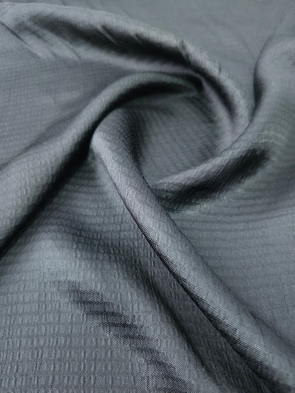 Black Track Viscose Satin Jacquard