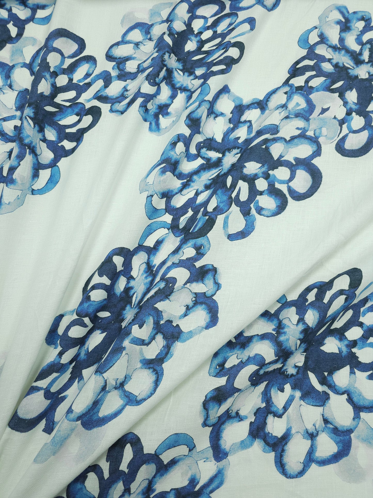 *PRE-ORDER* Blue Watercolour Hydrangea Floral Linen