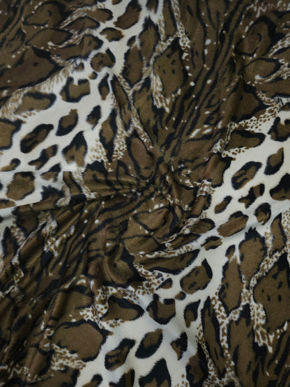 Brown Animal Print Lightweight Velvet