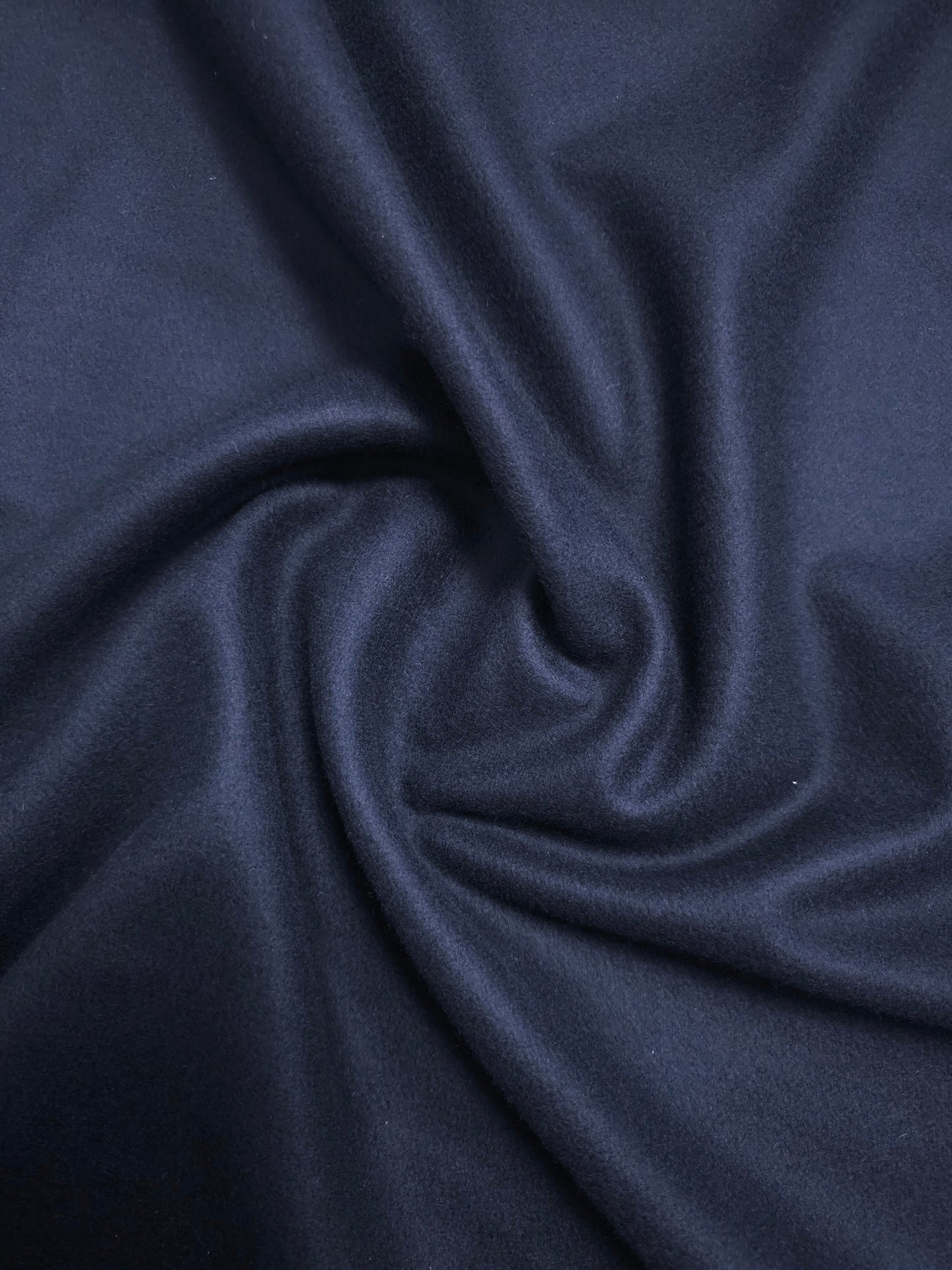 Indigo Navy Cashmere Melton Wool