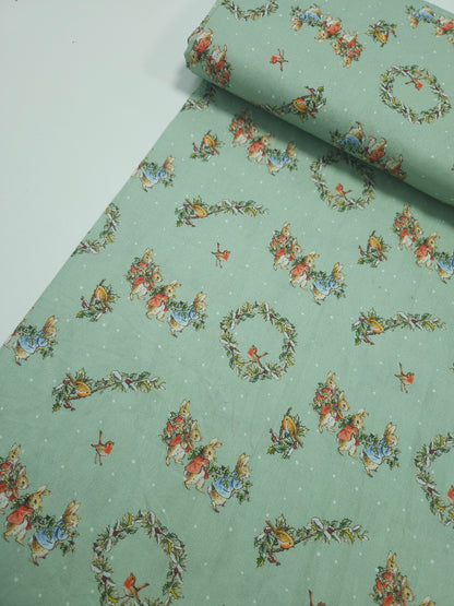 Sage Green Peter Rabbit 100% Cotton