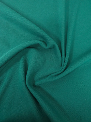 Green Ribbed Cotton Stretch