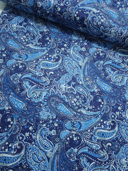 Blue Paisley 100% Cotton 94"