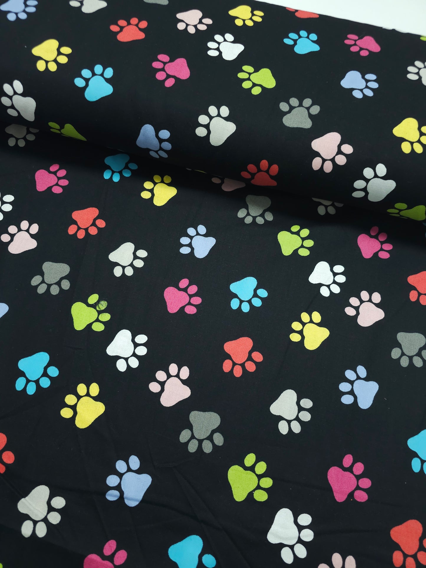 Multicolour Paw Print 100% Cotton