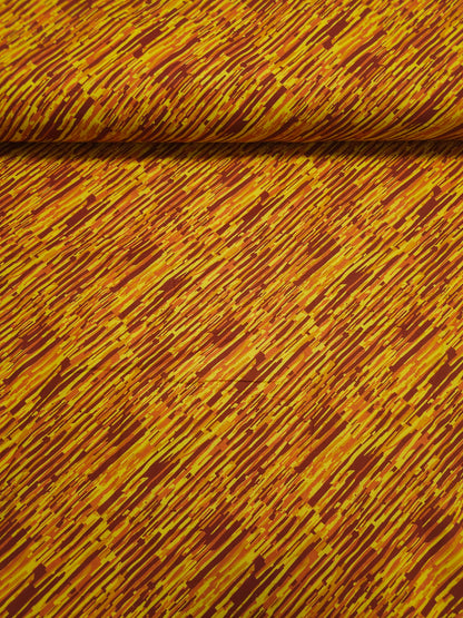 Orange/Red Static Diagonal Lines 100% Cotton