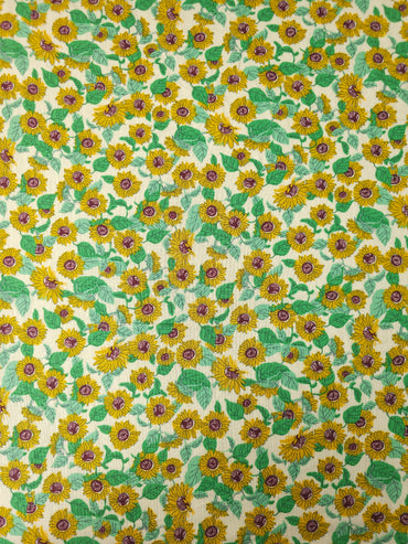 Watercolour Sunflower Viscose Linen