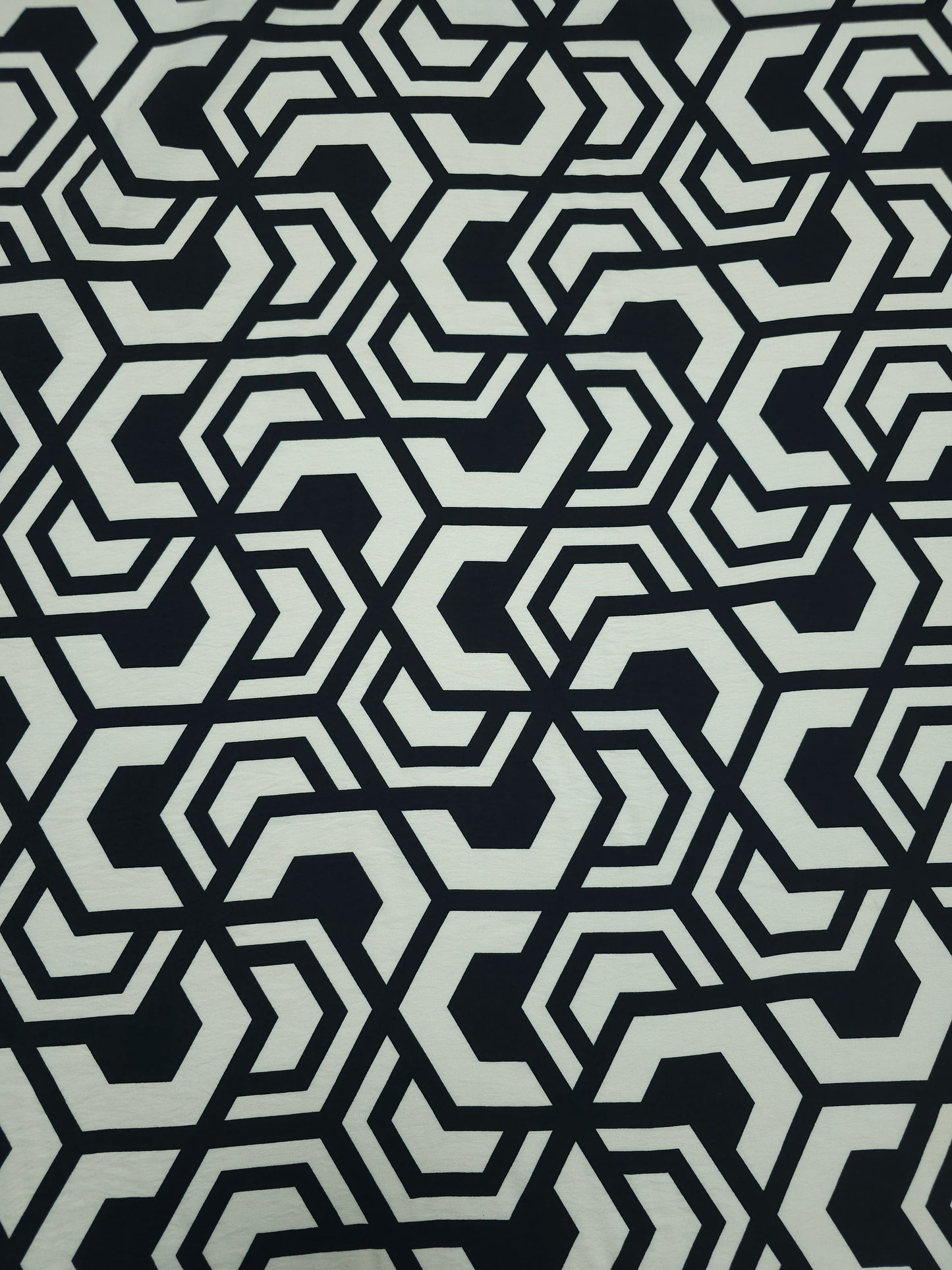 Beige/Black Geometric Hexagon Modal Viscose