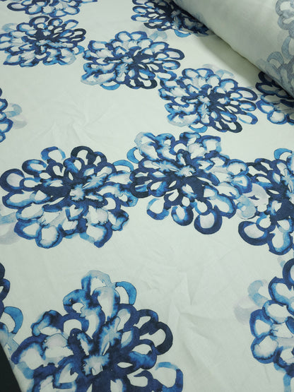 *PRE-ORDER* Blue Watercolour Hydrangea Floral Linen