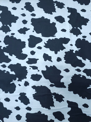 Black/White Cow Print 100% Cotton