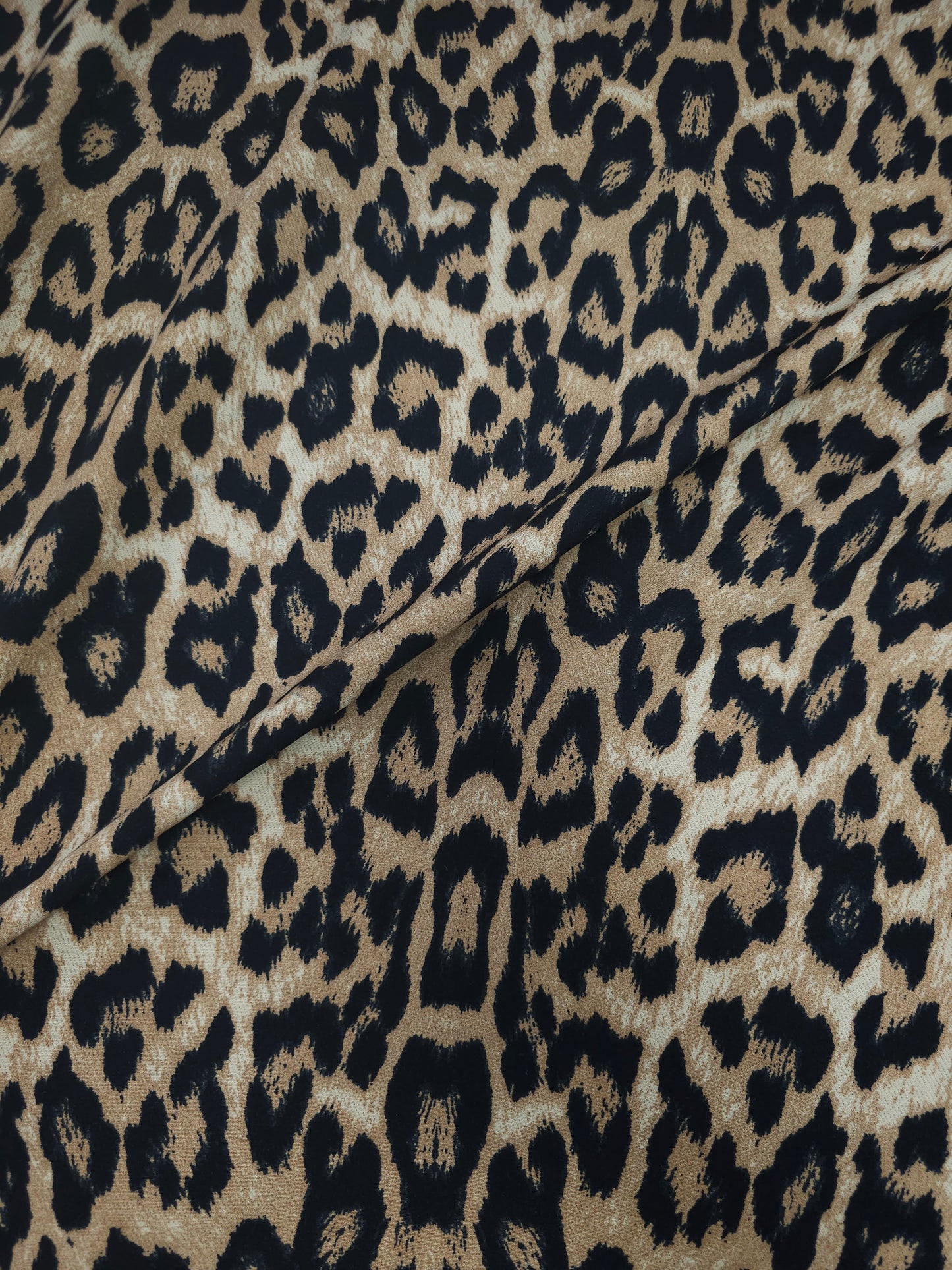 Tan Leopard Poly Jersey