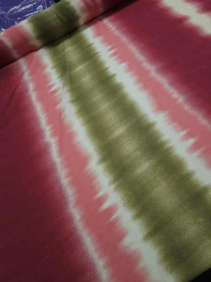 Khaki/Rose Abstract Panel Stripe Modal