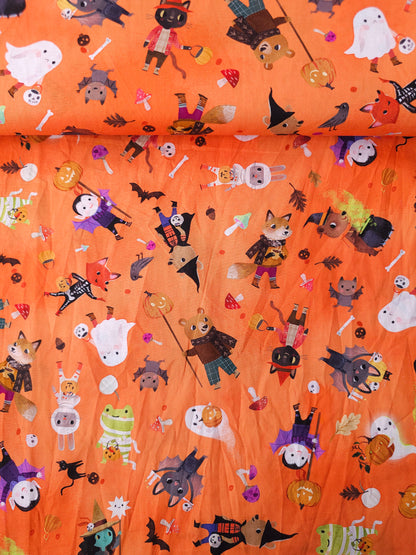 Orange Trick Or Treat Pals 100% Cotton - Robert Kaufman