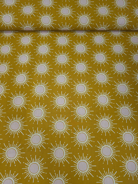 Mustard Celestial Sun 100% Cotton 118"