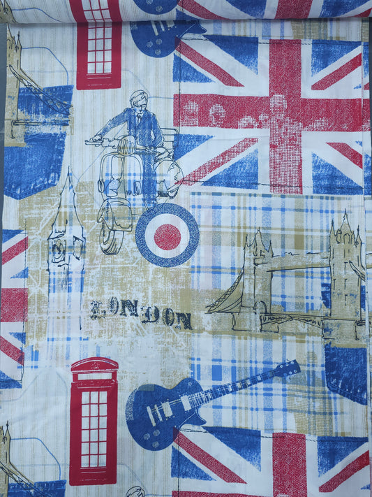 London Tourist Landmark 100% Cotton 94”