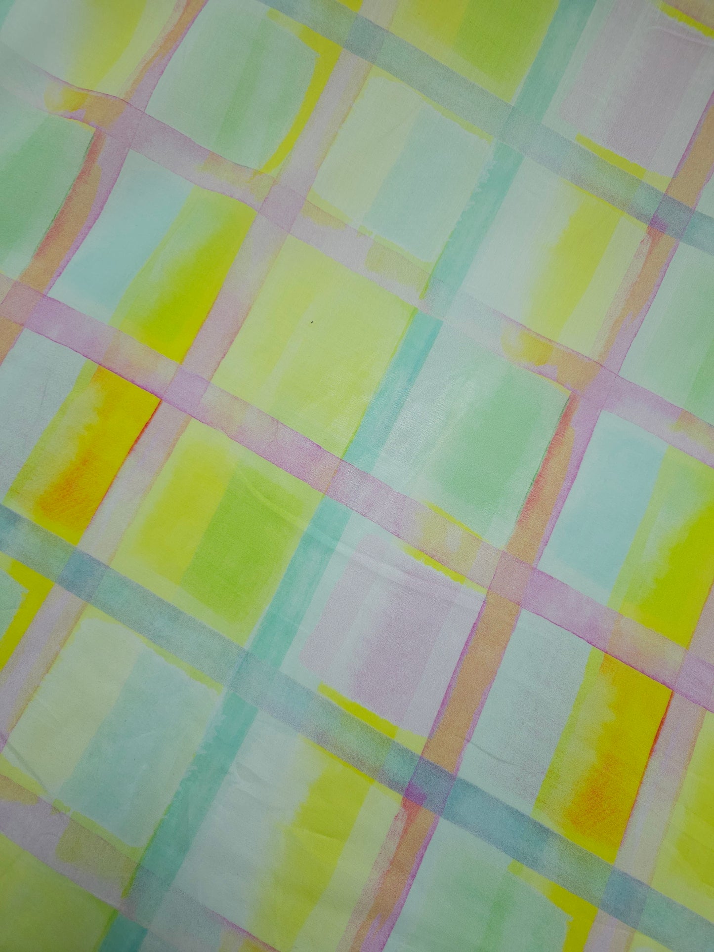 Pastel Square Check Cotton Voile