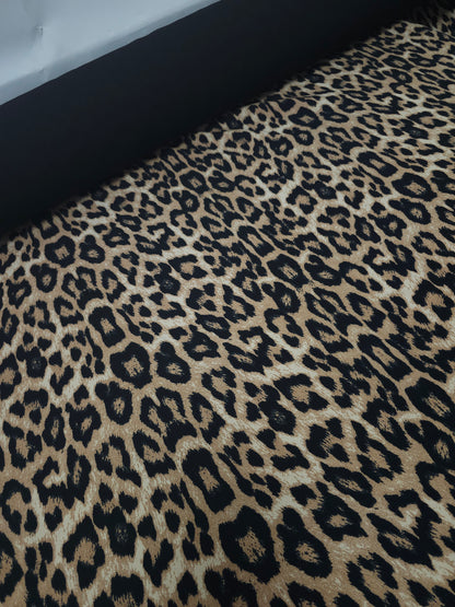 Tan Leopard Poly Jersey