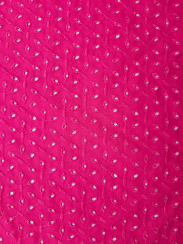 Hot Pink Eyelet Anglaise Cotton