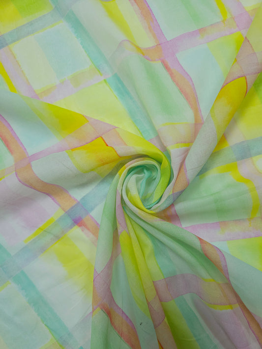 Pastel Square Check Cotton Voile