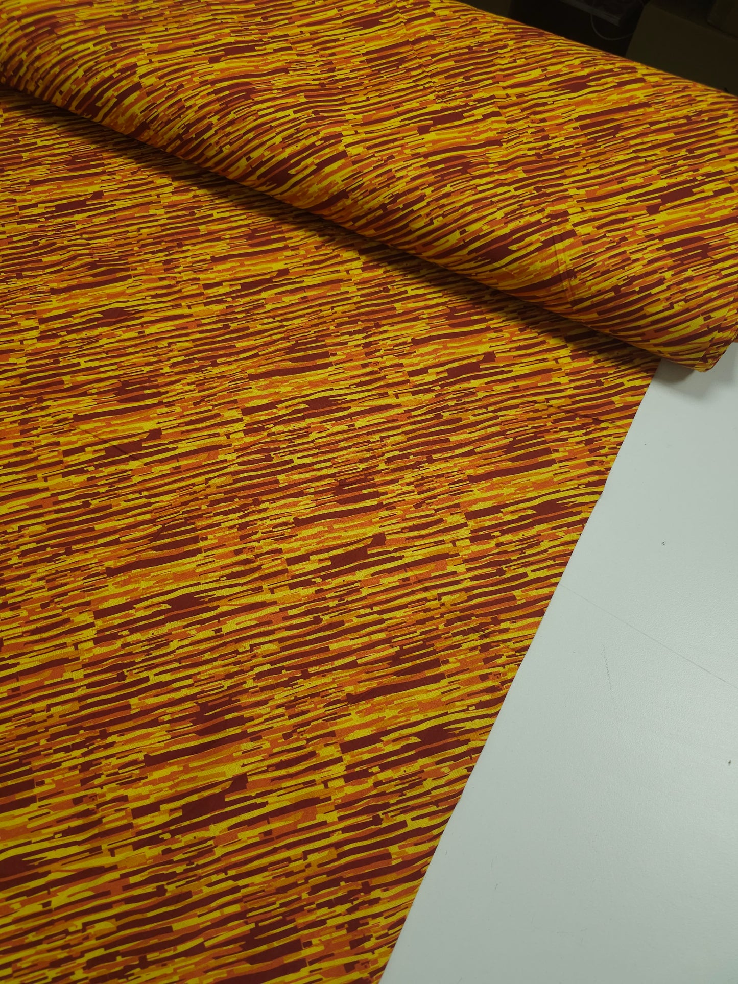 Orange/Red Static Diagonal Lines 100% Cotton