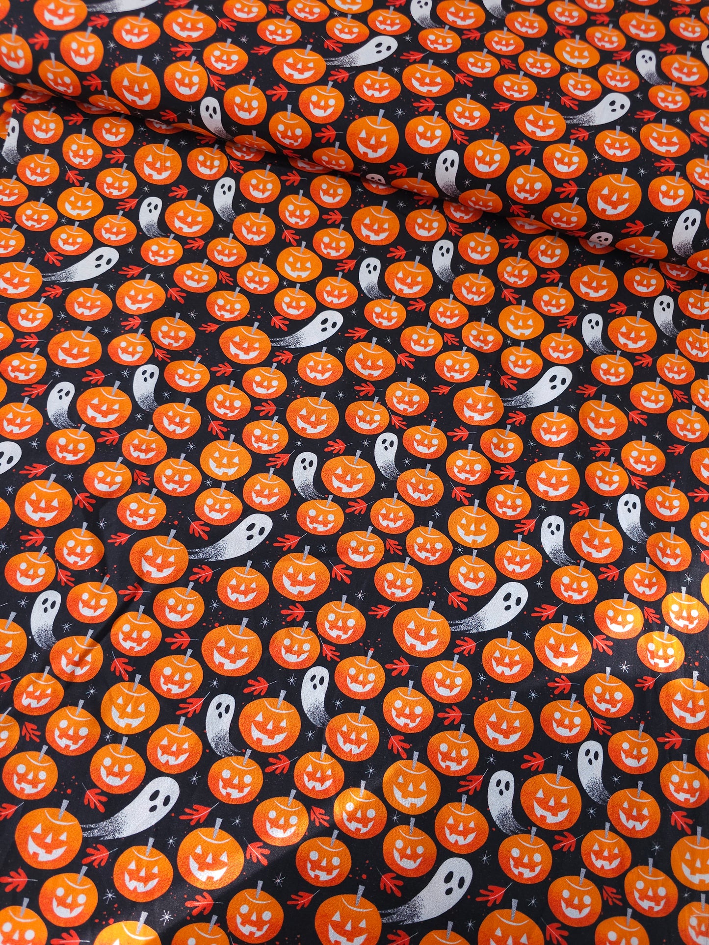 Orange Pumpkin Ghost 100% Cotton - Joann