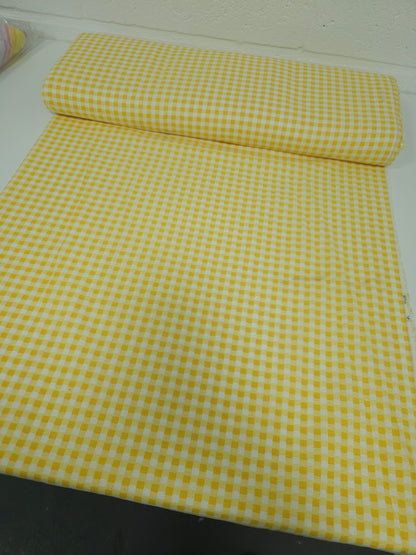 Sunshine Yellow Gingham 100% Cotton