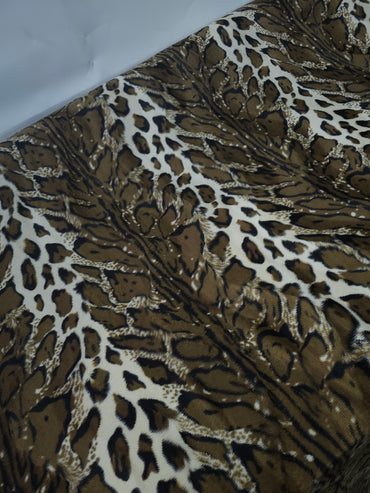 Brown Animal Print Lightweight Velvet