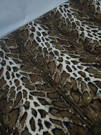 Brown Animal Print Lightweight Velvet