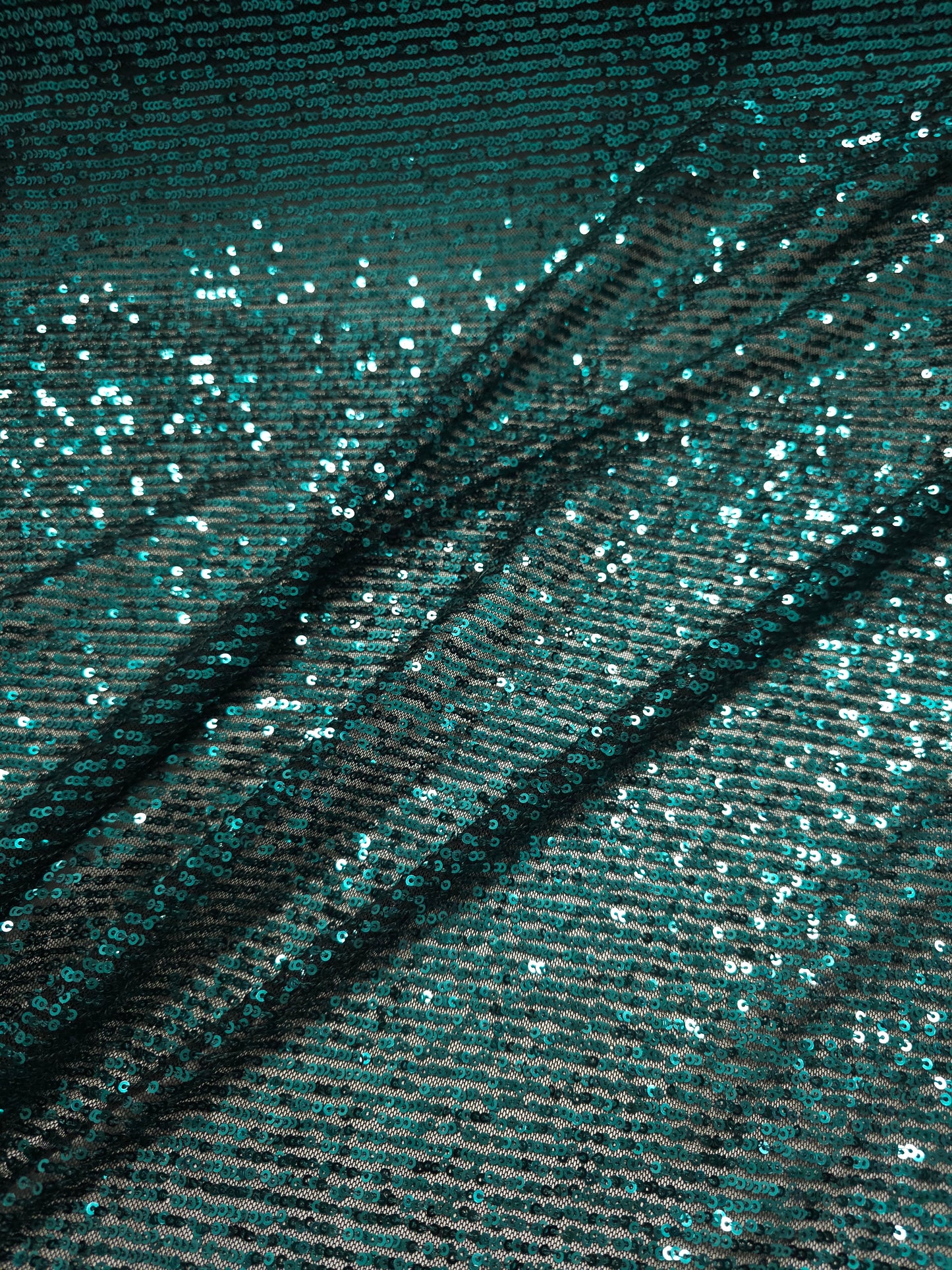 Deep Teal Stripe Sequin