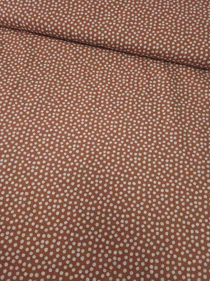 Light Terracotta Irregular Polka Spot 100% Cotton 118"