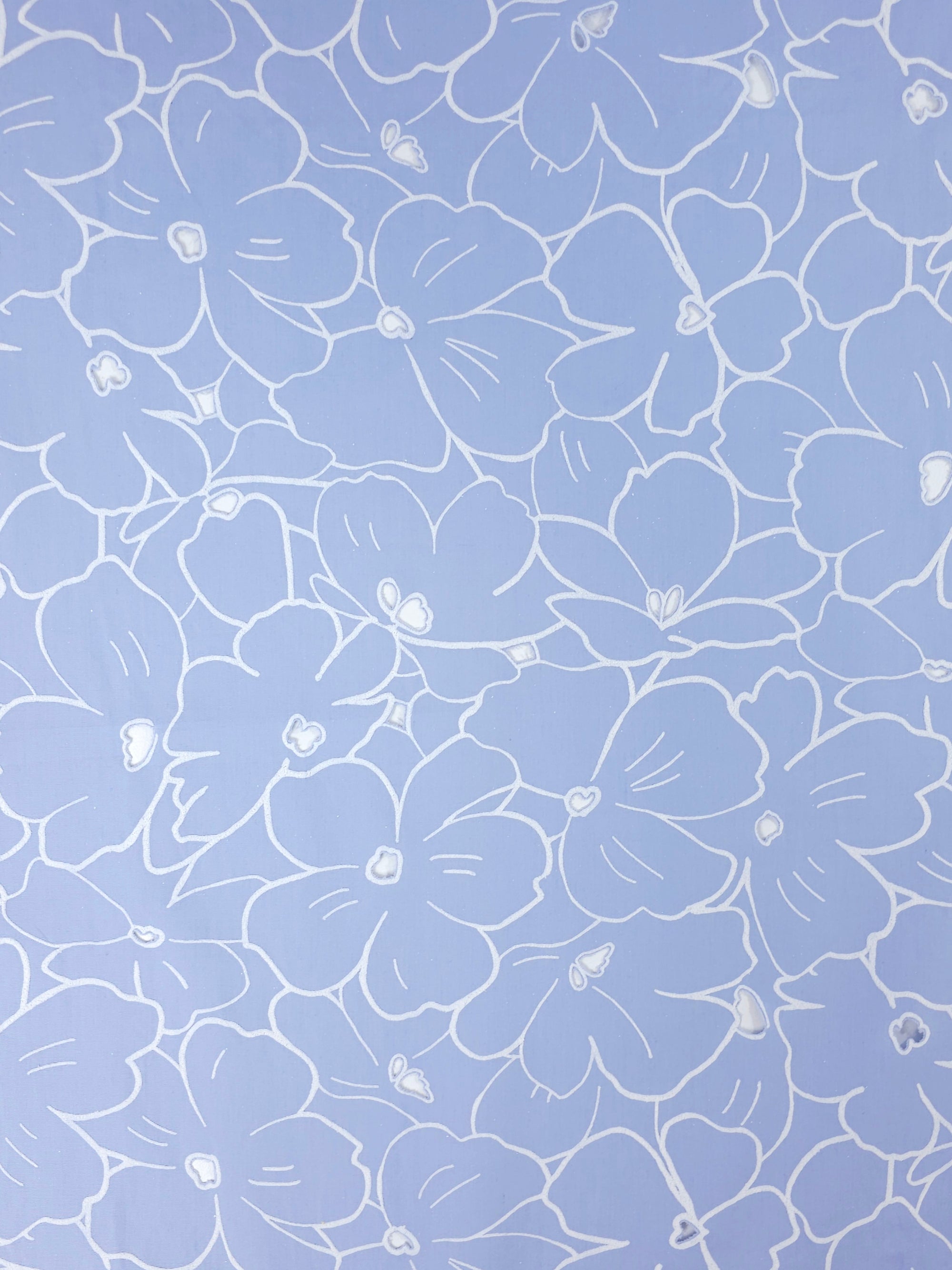 Baby Blue Floral Laser Cut Cotton