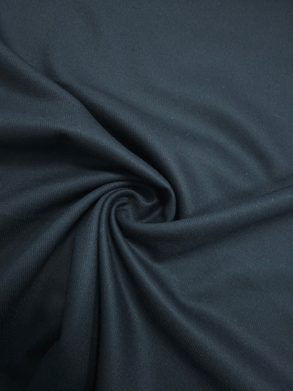 Black Twill Mediumweight Wool - 4.6m Piece