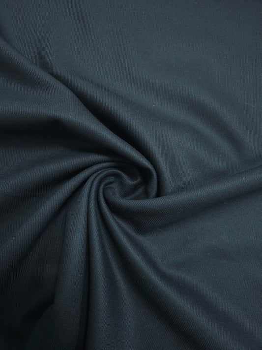 Black Twill Mediumweight Wool - 4.6m Piece