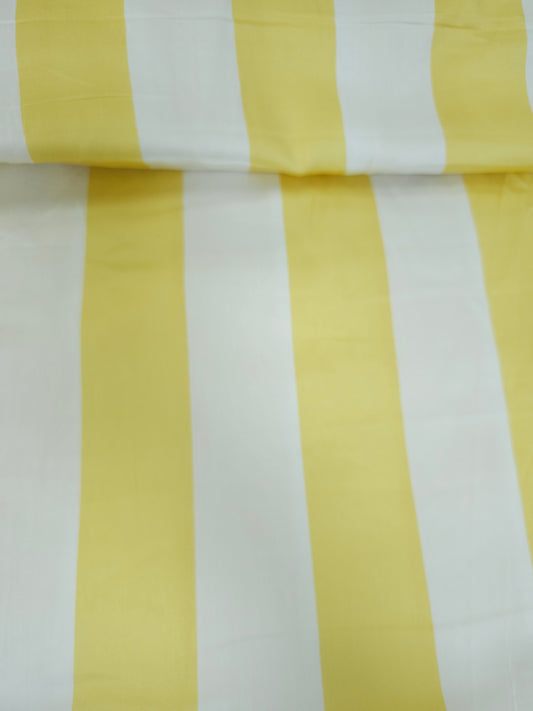 Yellow/White Stripe Cotton Sateen