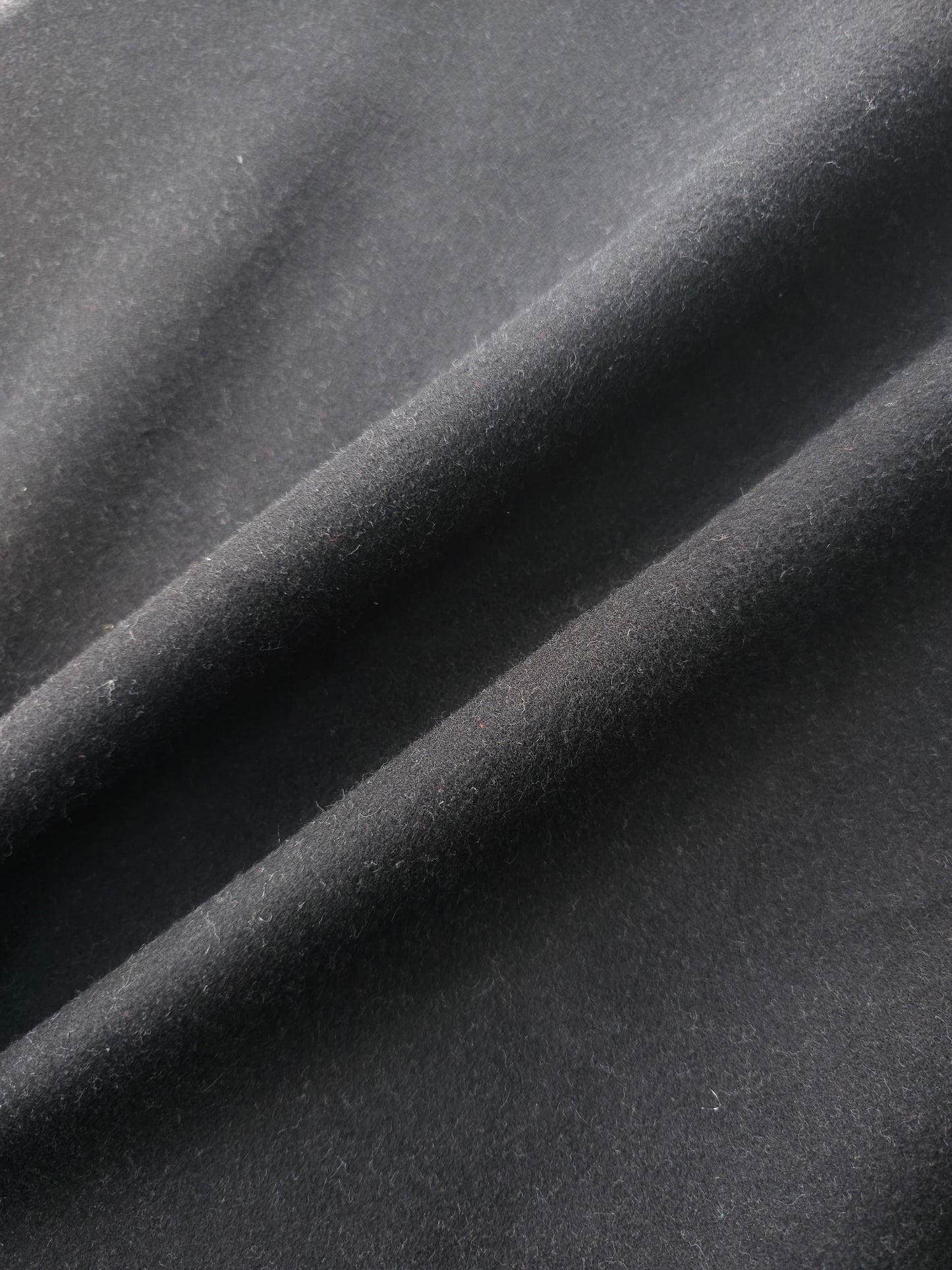 Black Melton Look Poly Wool Coating