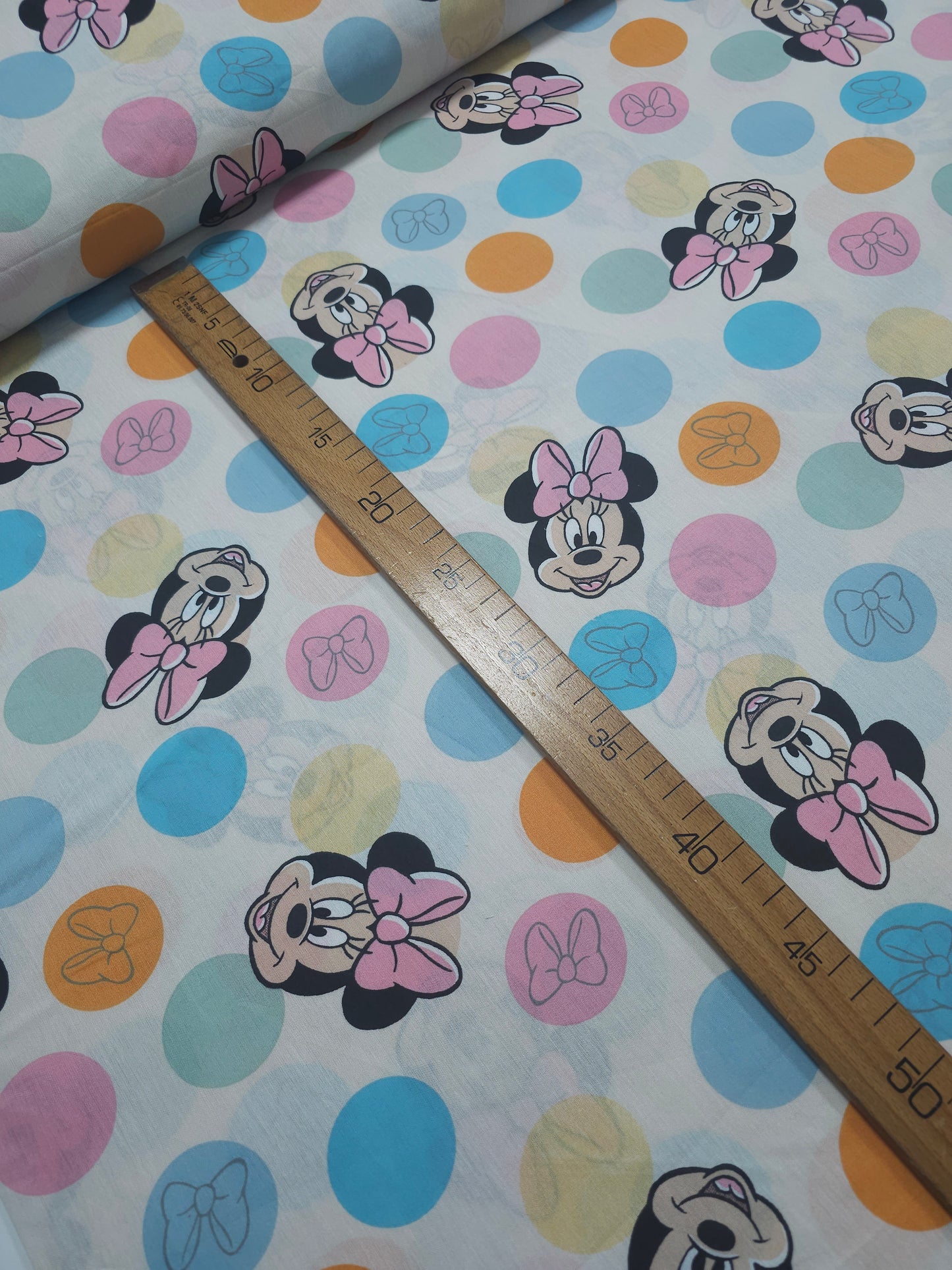 Minnie Mouse Multicolour Polka Spot 100% Cotton 114"