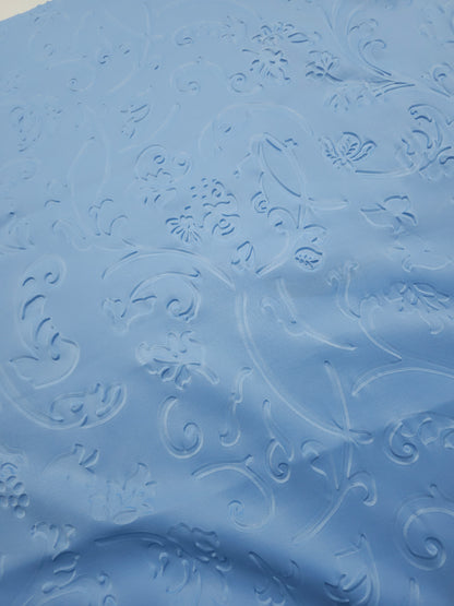 Baby Blue Embossed Floral Lightweight Scuba