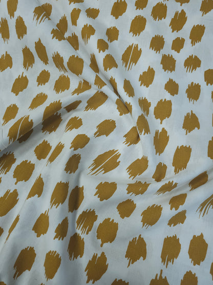 Mustard Gold Static Polka 100% Cotton 110"