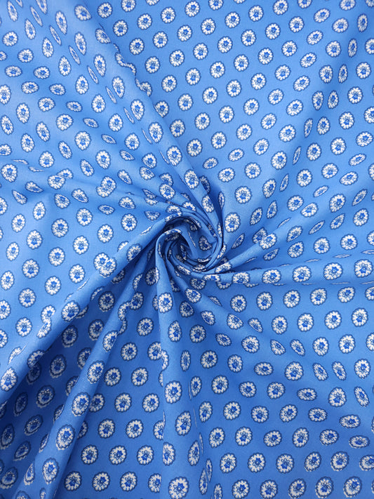 Blue Vintage Tulip Calico Cotton