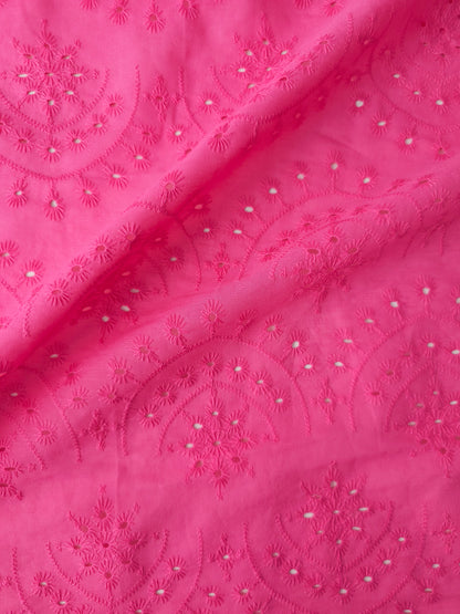 Fuchsia Pink Snowflake Arch Anglaise Cotton