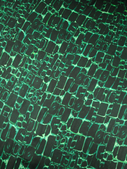 Green/Black Abstract Square Viscose Jersey