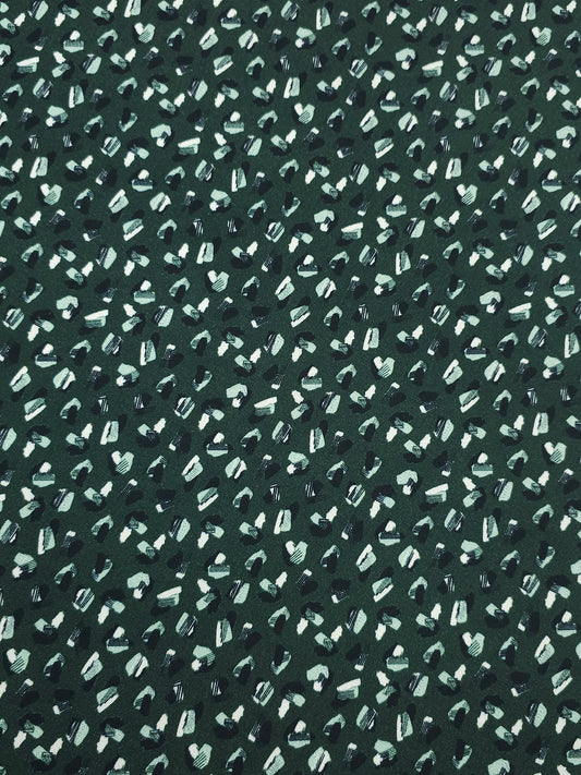 Green Abstract Brushstroke Brushed Cotton Twill