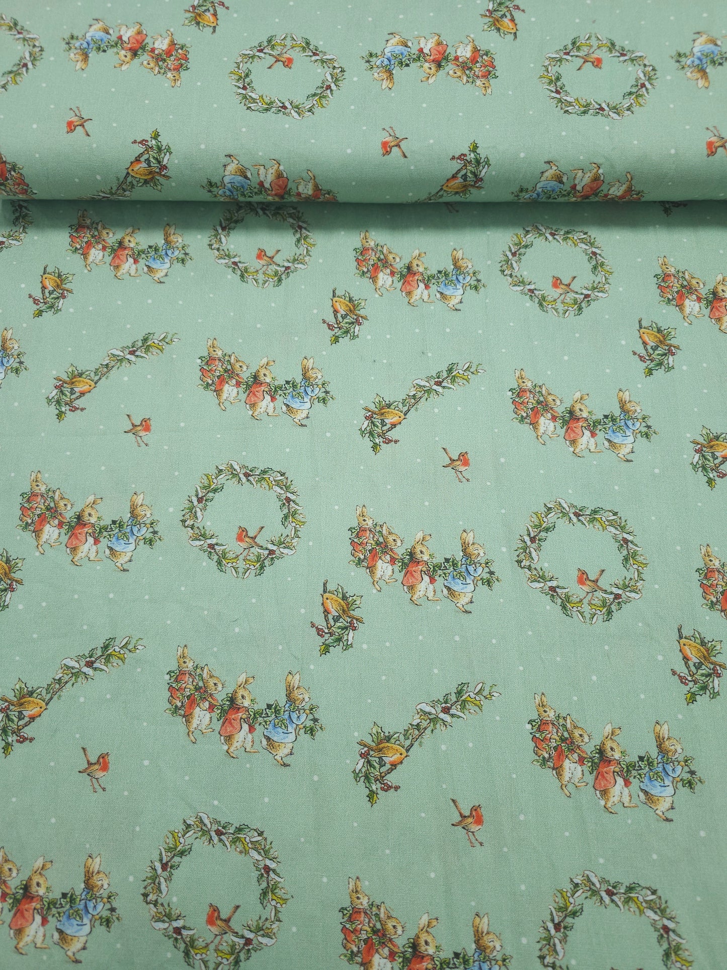 Sage Green Peter Rabbit 100% Cotton