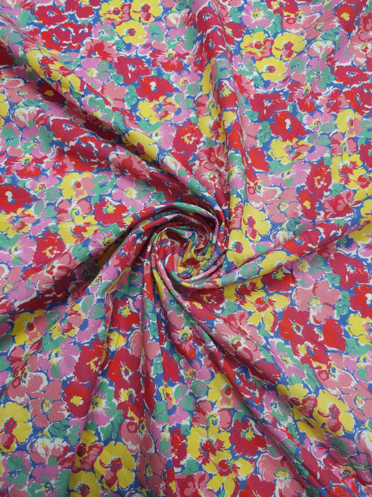 Pink/Yellow Party Floral Lightweight Cotton