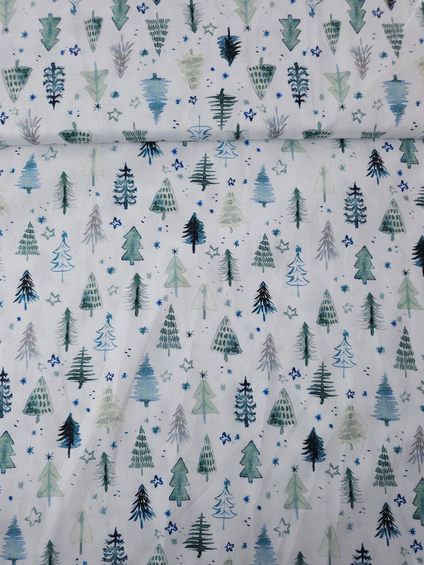 Watercolour Christmas Tree 100% Cotton