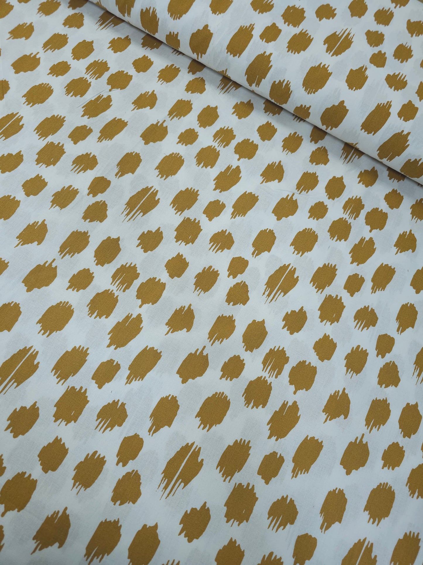 Mustard Gold Static Polka 100% Cotton 110"